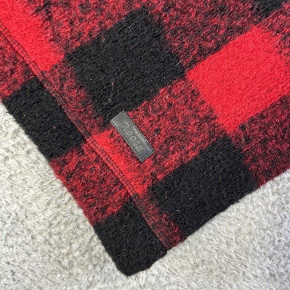 Roots Jacket Womens Large‎ Red Black Buffalo Plaid Wool Acrylic Full Zip Coat - Picture 3 of 8